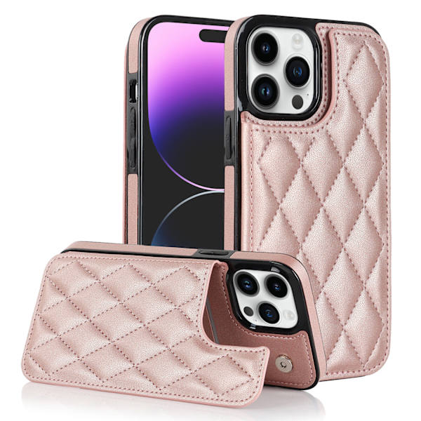 Plånboksfodral för iPhone 15 Pro Max med korthållare, RFID-blockerande PU-läder, dubbla magnetiska spännen, stötsäkert fodral, (vit)