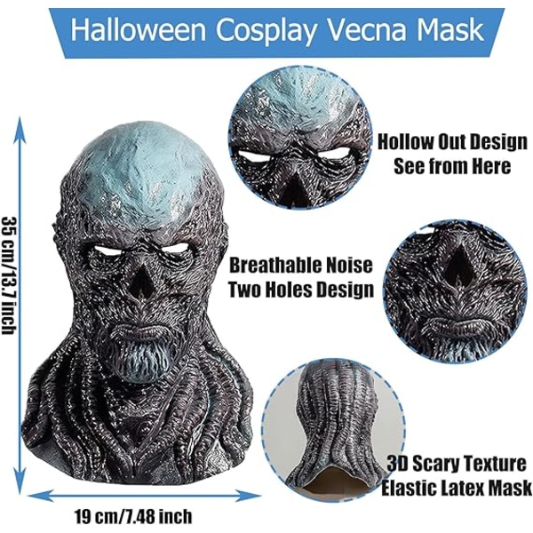 1 stk dekorativ halloween-maskehodedeksel
