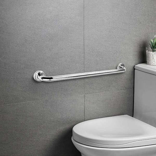Badekarstang til badeværelse, 60 cm Støttestang i rustfrit stål 304 Sikkerhedshåndtag balance i krom til toilet bruser køkken soveværelse, skjulte skruer attac