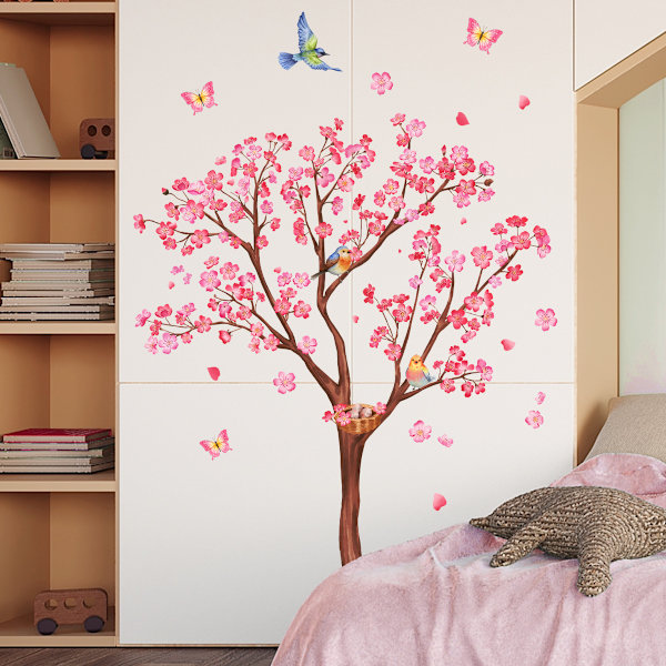 (88*104cm) Väggdekaler Växter Och Blommor Till Den Japanska Stilen Väggdekaler Bakgrund Vägg Dekoration Väggdekaler Självhäftande Väggdekaler