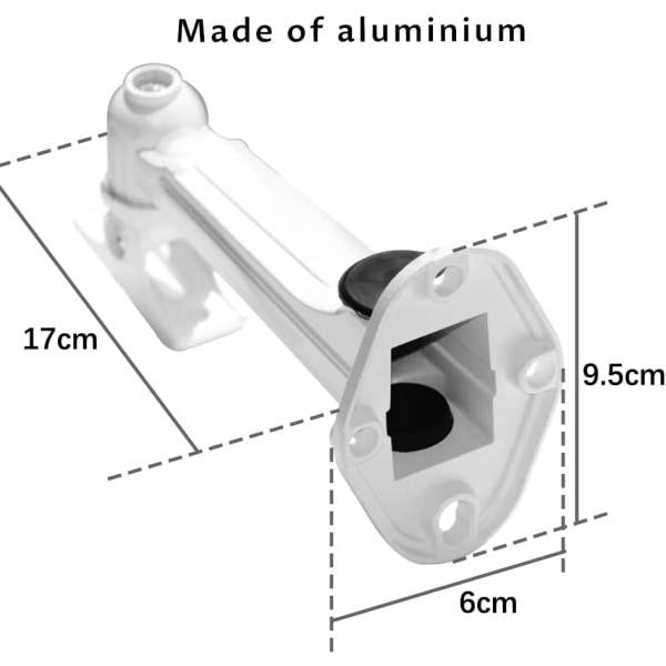 Mini projektor vægbeslag - Maksimal belastning 3 kg - Længde: 16-20 cm - Aluminium materiale - Til CCTV/kamera/projektor/webcam - 360° roterbar