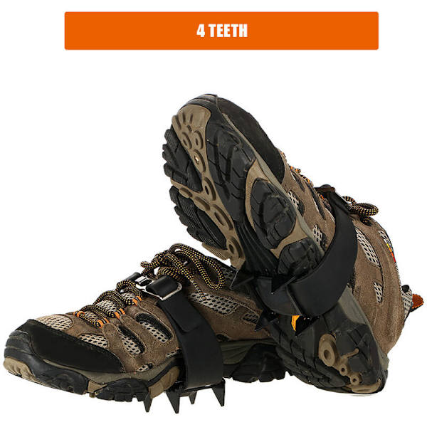 Crampons 4 tænder Anti-Slip skocover Sne klatring udstyr