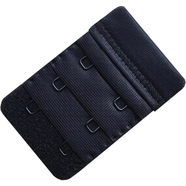 Svarta damunderkläder 3-pack Mjuka Bekväma Bh-förlängare 2 Hakar, 6,1 cm x 3,8 cm