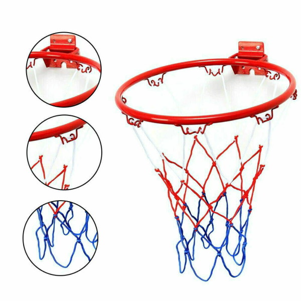 Innendørs og utendørs hengende basketballramme for barn diameter 25/32/45CM barnehage basketballkurv med nett skruer(32cm)