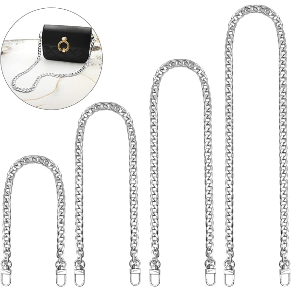Sølv-pung kæde, 4 stykker erstatning metal pung kæde, pung