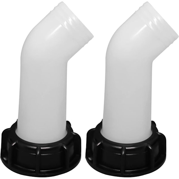 2-pack Dräneringspip med mutter för 1000L IBC vattentank, ventilanslutningsmunstycke, slangförlängning, IBC-adapter, vattentank tappkranpip för tappanslutning