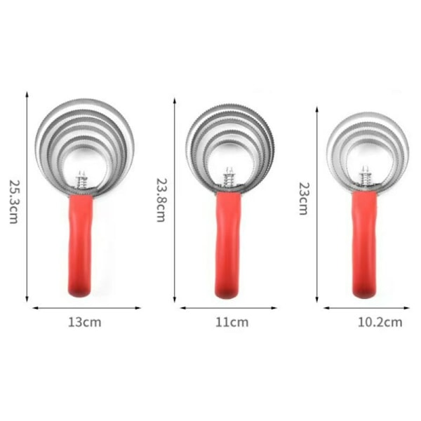3-pack dubbelsidig hästskrapa med 4/5/6 ringar och Soft Touch-handtag