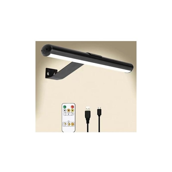 Trådlös vägglampa med rörelsesensor, LED trådlös vägglampa med fjärrkontroll, USB-uppladdningsbar lampa, magnetisk bildbelysning, badrum, Indo