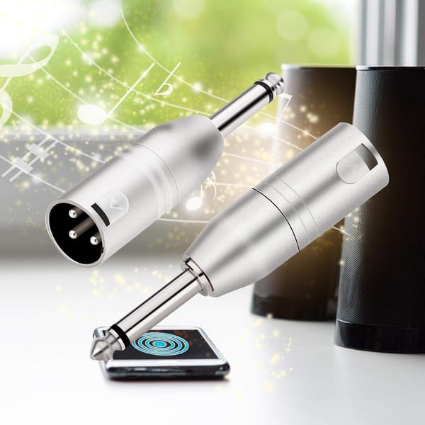 Mono Jack til XLR-adapter, ubalansert 6,35 mm 1/4\" TS hann til XLR hann-adaptere - 2-pakning
