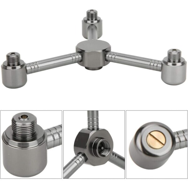 Utomhuscamping Aluminiumlegering Gas Cylinder Spis Adapter Huvuden Ugn Omvandlare Anslutningsdon Tillbehör (tre huvuden)