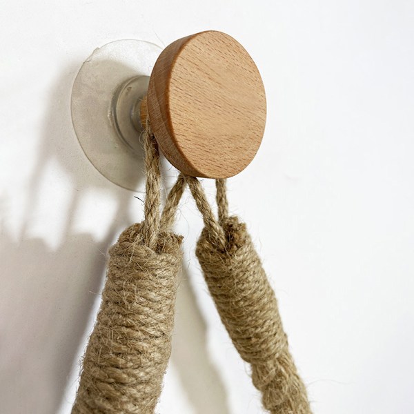 Sisal-paperipyyhkeen wc-paperiteline, vintage-sisal-puinen wc-paperirullateline kylpyhuoneeseen
