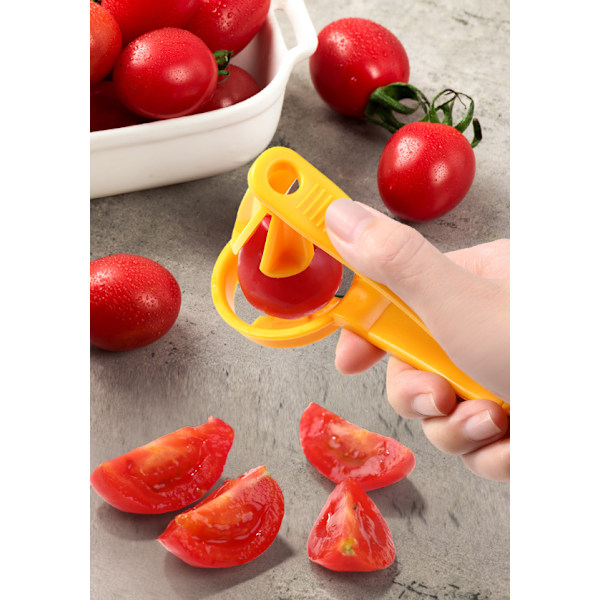 Gul Tomat Skærer Drue Værktøj Kirsebær Køkken Pizza Frugt Slicer Artefakt Lille Tomat Tilbehør Manuel Skærende Gadget