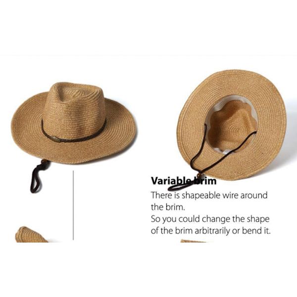 Utomhus cowboyhatt män och kvinnor solskydd solhatt stor brätte halmhatt casual strandhatt