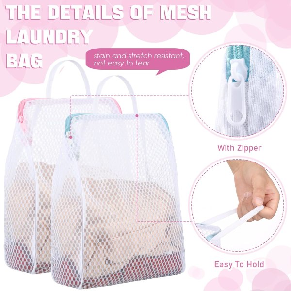 6 honeycomb mesh vaskeriposer med håndtak sokkepose vask delikat pose vask sokker vaskeripose babyprodukter undertøy reiseklær 20*30*8cm