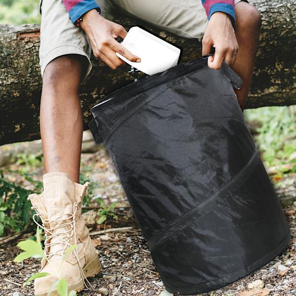2 självbärande trädgårdspåsar, 60 l, Pop-up system, 2 handtag vardera, UV-beständig, vattentät, Svart