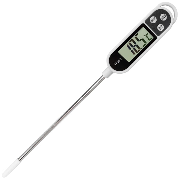 Kjøttsonde med øyeblikkelig avlesning, digital mattermometer med LCD-skjerm og 5,5 tommers lang sonde, perfekt for kjøkken, restauranter, grilling og BBQ