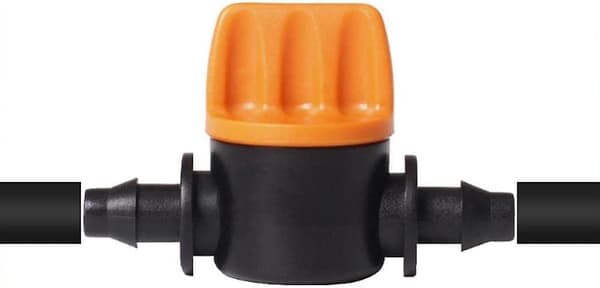 20 st Mini droppbevattningsventiler för 4/7 mm trädgårdsslang med pigg, 1/4\" vattenflödeskontrollventil