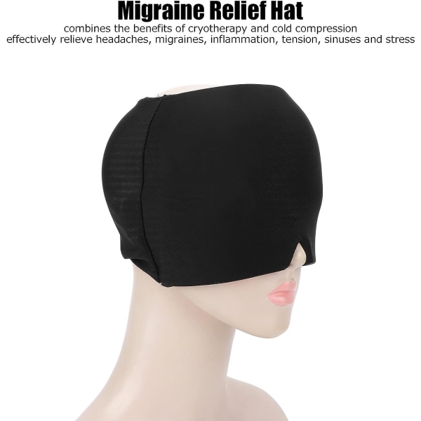 Migræne Relief Hat, Gel Hovedpine Relief Hat, Ice Blindfold, Eye
