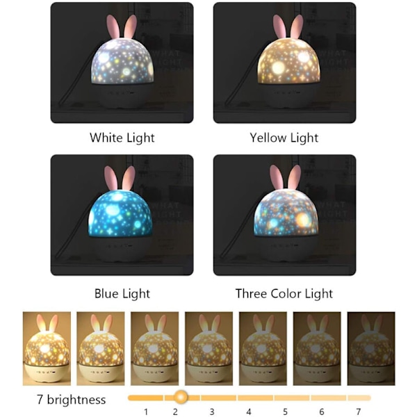Stjernelys genopladelig LED, 360° rotation, timer fjernbetjening, 6 farver, fødselsdags- og julegave