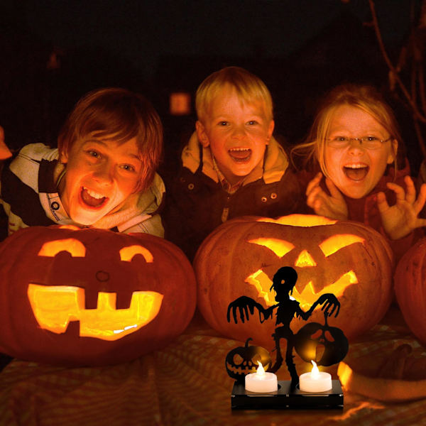 Halloween Menorah Fun Shadow, Svart Menorah Halloween Heminredning Centerpiece Menorah Bordsdekoration
