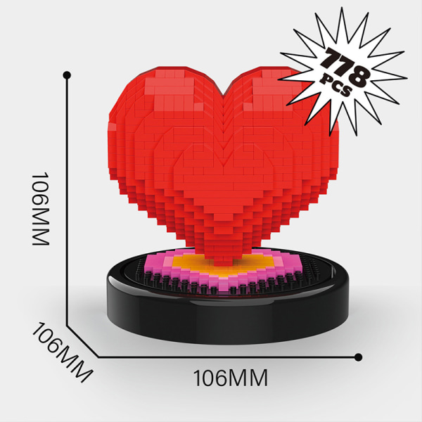Mikobyggstenar Set, Mini 3D DIY Byggstenar, 778 Bitar (Kärlek)