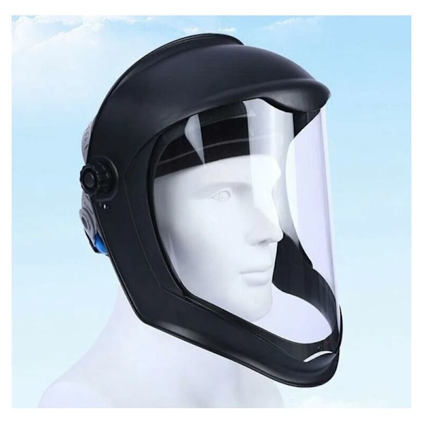 Ansigtsbeskyttelseshjelm med visir, anti-begravelsesdækning, sikkerhedsslipning, beskytter mod fald, dobbelt banner-maske