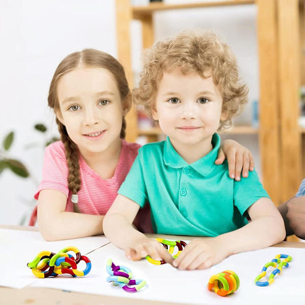 4-pakkaus Tangle Fidget -lelu Tangle Fidget -rentoutusterapia Stressiä lievittävä aisti Tangle -lelu Stressiä lievittävä opetuslelu