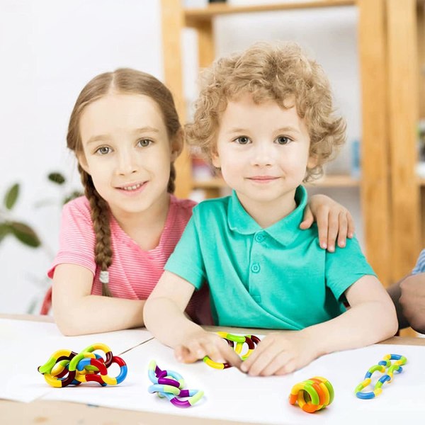 4-pakke Tangle Fidget-leketøy Tangle Fidget Avslapningsbehandling Stressavlastning Sensorisk Tangle-leketøy Stressavlastning Pedagogisk leketøy