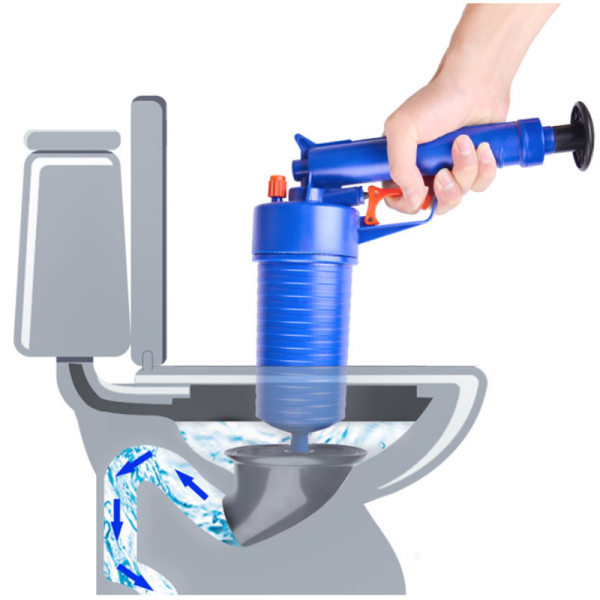 WC-pumppu, tukkeutunut WC, korkeapaineinen käsipumppu 4 sovittimella, viemärinpuhdistustyökalu, puhdista keittiön allas, suihku