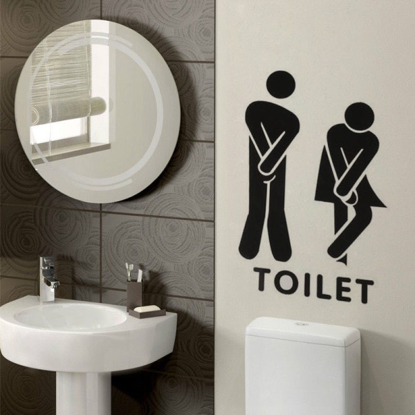 Mand Kvinde Toilet WC Fjernelse Husholdning Hjem Væg Sticker Plakat Væg Dekoration til Soveværelse Stue Badeværelse Køkken Vindue Glas