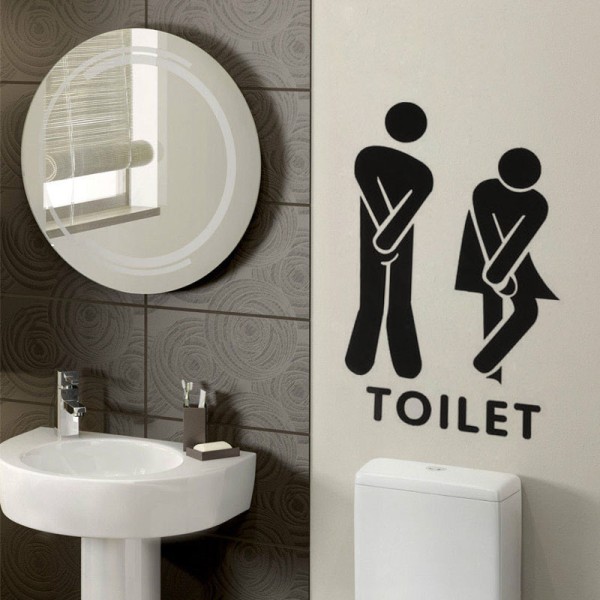 WC-tarra - Irrotettava tee-se-itse-sisustus - Seinätarrat Kodinsisustus L