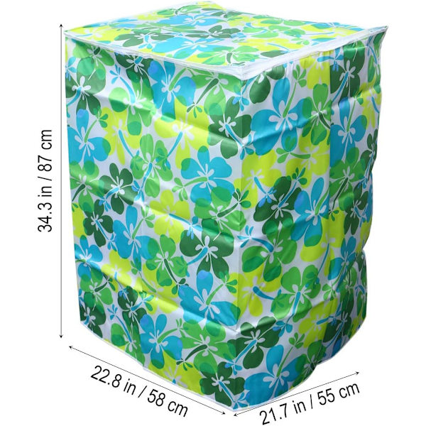Skyddande överdrag för tvättmaskin toppmatad tvättmaskin torktumlare vattentät välmående blommönster 55×58×87cm