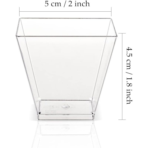 2 oz fyrkantiga minidessertkoppar, 50-pack
