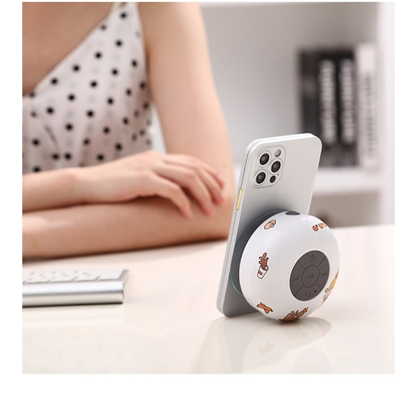 Vanntett Bluetooth-høyttaler for bad (hvit)