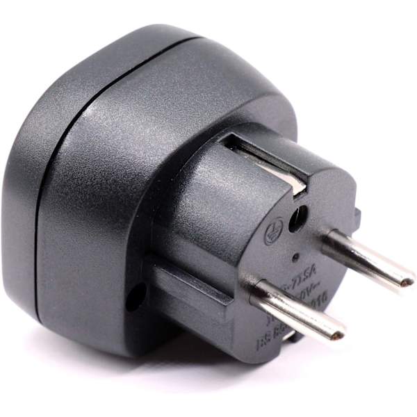 (3 stycken, svart) UK till EU/DE/FR/IT/ES reseadapter, elektronisk enhet 3-stifts UK/HK/UAE till EU 2-stifts honadapter med säkerhetsskydd