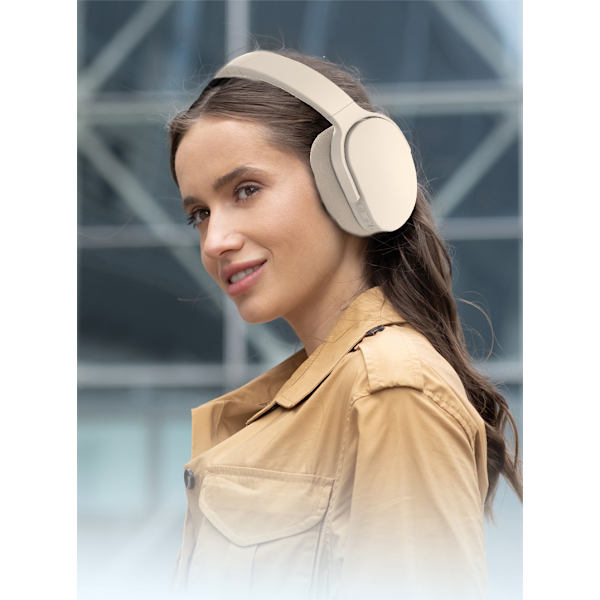 Bluetooth-headset, smart brusreducering, trådlöst headset HiFi hopfällbart, ergonomiskt (Khaki)