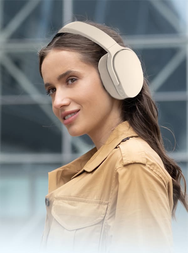 Bluetooth-headset, smart støjreduktion, trådløst headset HiFi foldbart, ergonomisk (Khaki)