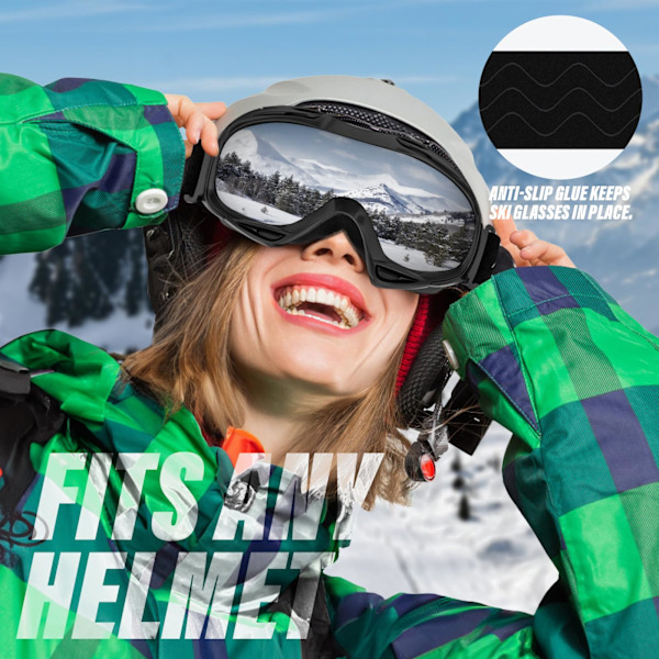 Skidglasögon Snowboardglasögon för män, kvinnor och ungdomar Skidglasögon, 100% UV-skydd Vindtäta Snöglasögon ATV Snöskoter Skidåkning Skridskosportglasögon