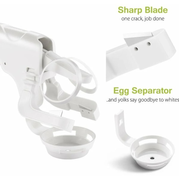 Ägg Splinterless Äggknäckare Kök Present Gadget Äggula Vit Protein Separator Köksverktyg