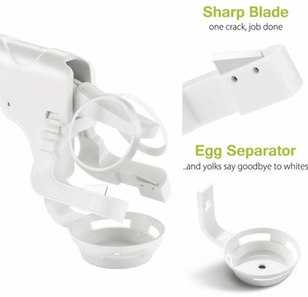 Egg Splinterless Egg Cracker Kjøkken Gave Gadget Egg Yolk White Protein Separator Kjøkkenverktøy