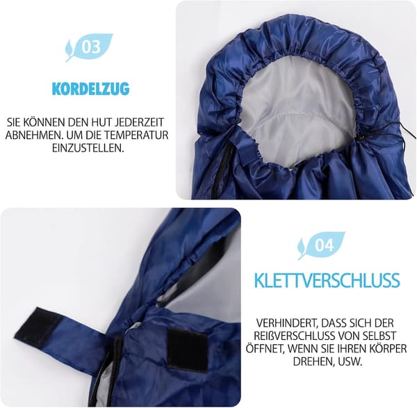 Marinblå - Vattentät Rektangulär Sovsäck med Kompressionssäck, Lätt, för Camping, Vandring, Utomhusaktiviteter