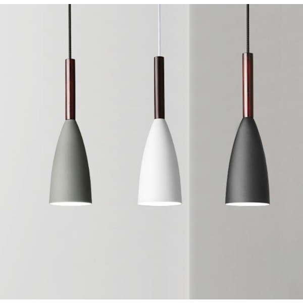 Hengende lampe, lysekrone nordisk enkel moderne kreativ makaron enkelthode taklampe (grå)