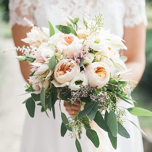 Set med 6 blombuketthållare blommigt handtag bröllop brudbukett