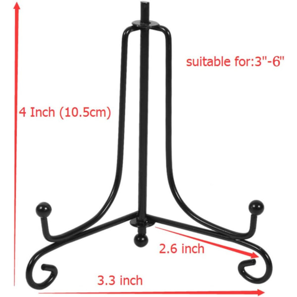 2pcs Black Iron Easel Plate Displa Holder Stand