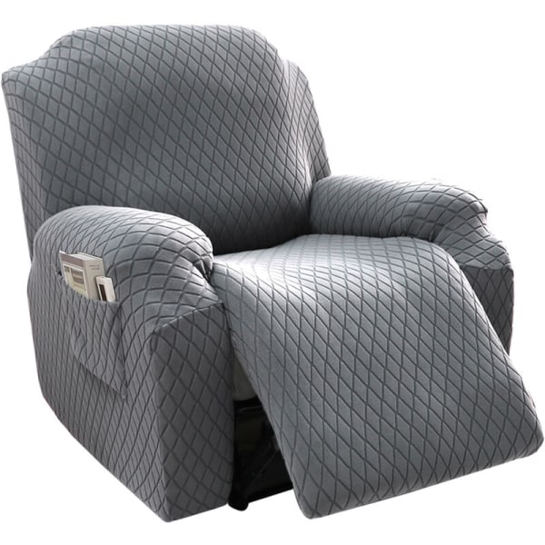 Superstretchigt Recliner-fåtöljöverdrag Recliner-sofföverdrag Recliner-fåtöljöverdrag Formmonterade överdrag, Mjuka och tjocka (Ljusgrå - 1-pack)