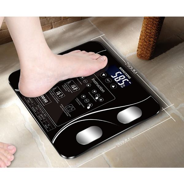 Elektronisk vekt med kroppsfettvisning (Knight Black)