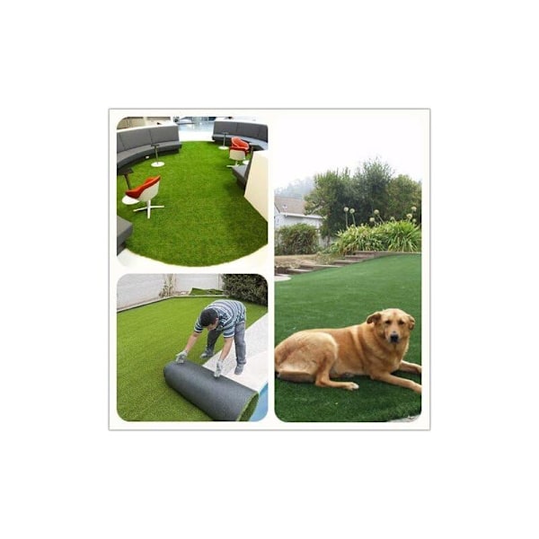 Kunstgræs Syntetisk Plæne Indendørs Altan Udendørs Falsk Græs til Have Kæledyr Hunde 10 mm Højde (1m × 2m) - RWGosynthetic Turf