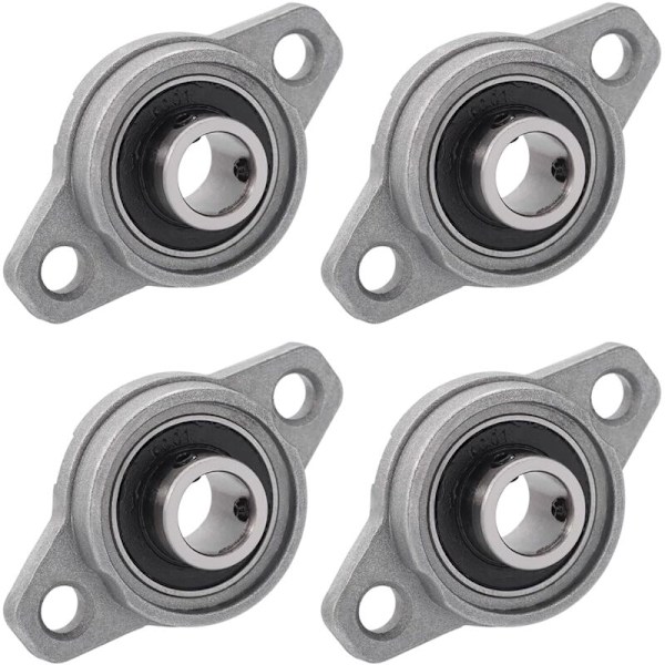 4 stycken med rombisk flänsad sula lagerbock kullager Ringande (12 mm innerdiameter)