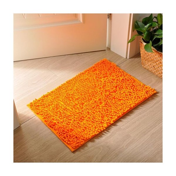 Kylpyhuoneen matot, Superimukykyinen, liukumaton, toukkamainen mukava kylpymatto kylpyhuoneeseen (60x90cm, oranssi)