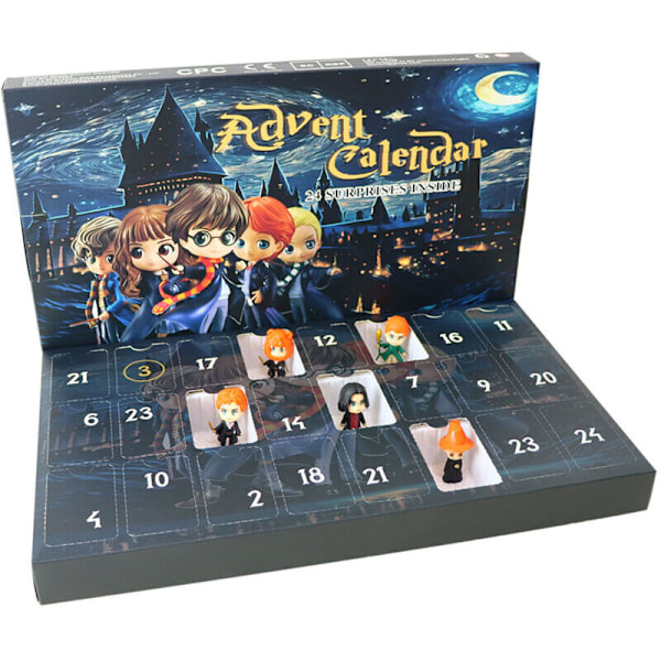 Grænseoverskridende hot sale 24 dages jule digital nedtællings blind box legetøj Harry Potter gave sæt adventskalender